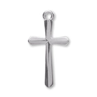Charm Lucky Plain Cross 1 Can Rhodium Color