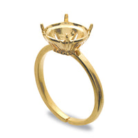 Ring stand with stone seat Round 2 #1088 SS39 (8mm) Gold