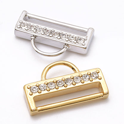 ステッチ金具 ストラップ用 石付 12目用　クリスタル/G