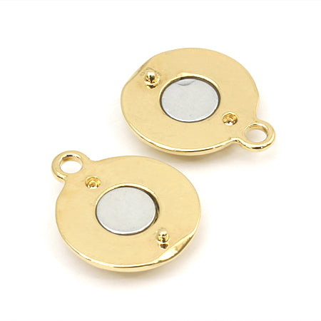 Magnetic clasp round gold