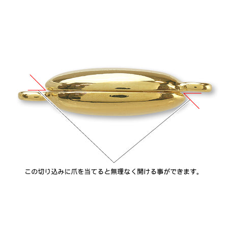 マグネットクラスプ オーバル　ロジウムカラー