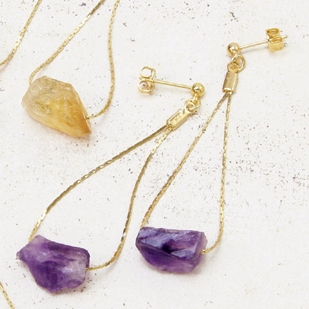 Natural stone rough cut amethyst