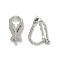 Earrings spring type bowl type rhodium color
