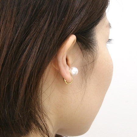 Earrings with spring type cores, rhodium color
