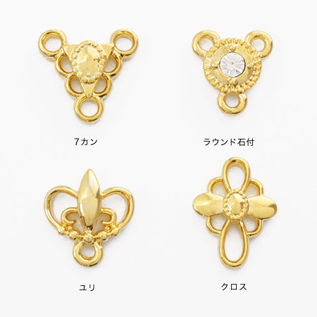 Design connector with round stone crystal/G