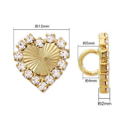 Button Wave Cut Heart Crystal/RC [Outlet]