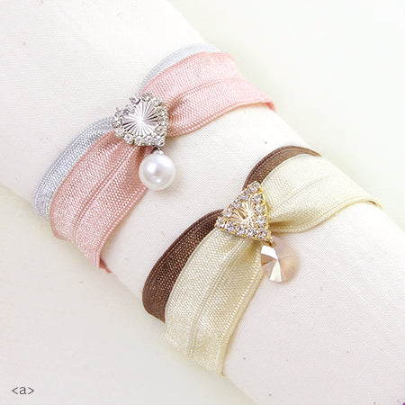 Button Wave Cut Heart Crystal/G [Outlet]