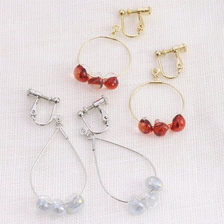 Wire hoop drop rhodium color