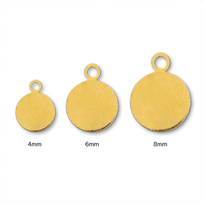 Metal parts with 1 round plate, rhodium color