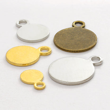 Metal parts with 1 round plate, gold