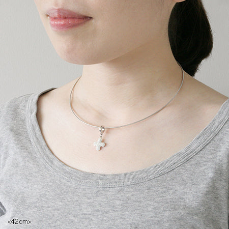 オメガチェーンネックレス　ロジウムカラー