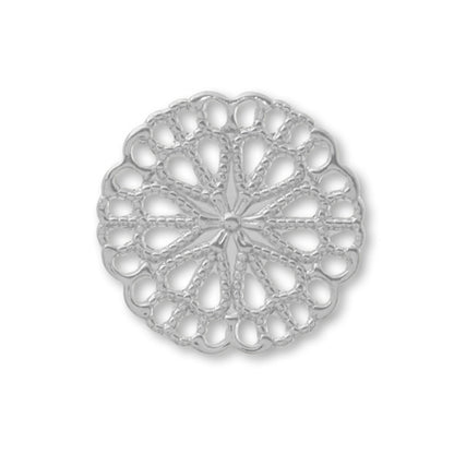 Sukasi parts round 3 approx. 12mm rhodium color