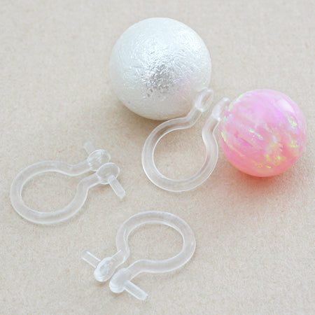 ノンホールピアス 両側芯立　クリア