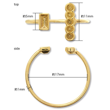 Fork ring stand empty frame No.1 rhodium color