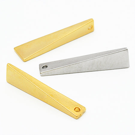 Metal parts stick trapezoidal side hole rhodium color