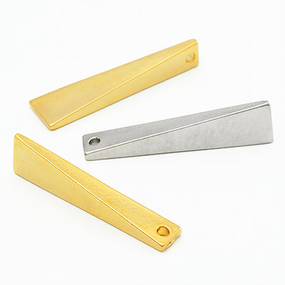 Metal parts stick trapezoidal side hole rhodium color