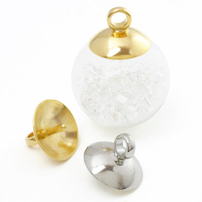Heaton Cap No.6 Round ball 12-16mm Rhodium color
