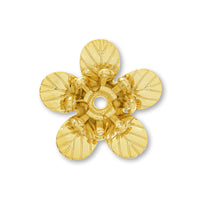 メタルフラワー 花五弁 花芯付　ゴールド