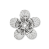 メタルフラワー 花五弁 花芯付　ロジウムカラー