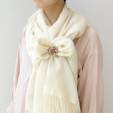 Scarf closure Squash round (domestic) rhodium color