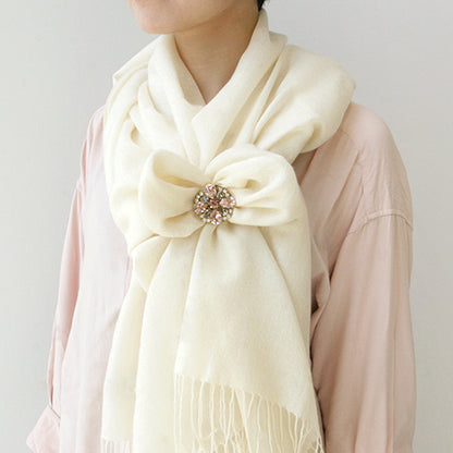 Scarf closure Squash round (domestic) rhodium color