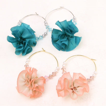 Earrings wire hoop No.2 rhodium color