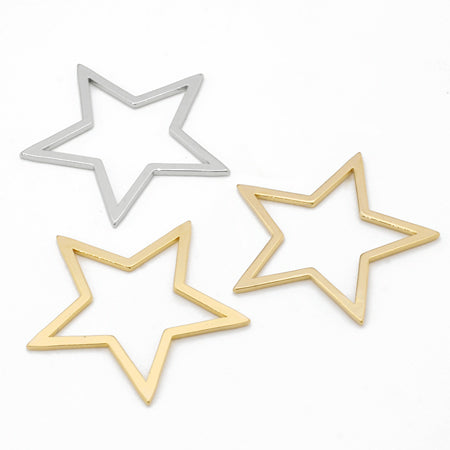 Metal ring parts star rhodium color