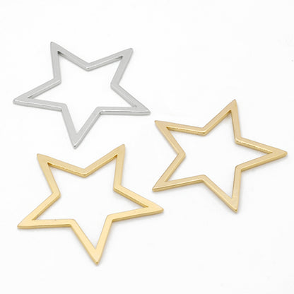 Metal ring parts star rhodium color