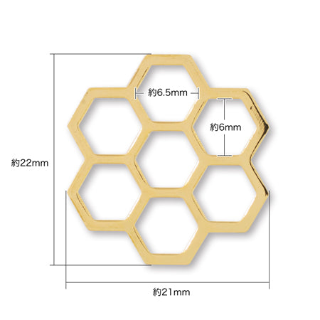 Metal parts honeycomb 2 gold