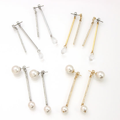 Metal stick with stone 2 rings Crystal/RC