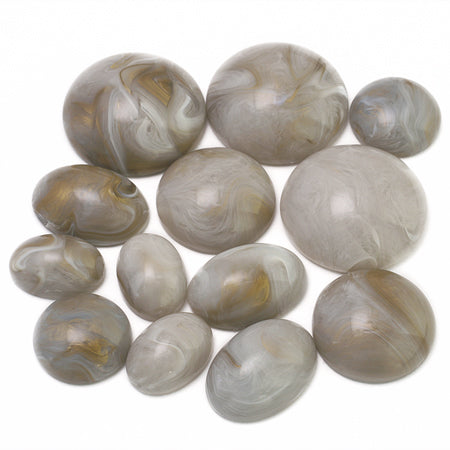 Acrylic German Cabochon Round 1 Lt. Gray MB