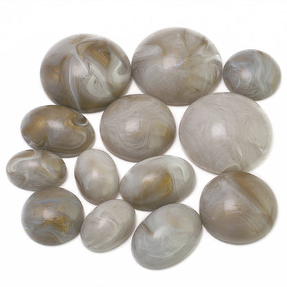 Acrylic German Cabochon Round 1 Lt. Gray MB