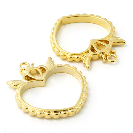 Design frame heart crown gold