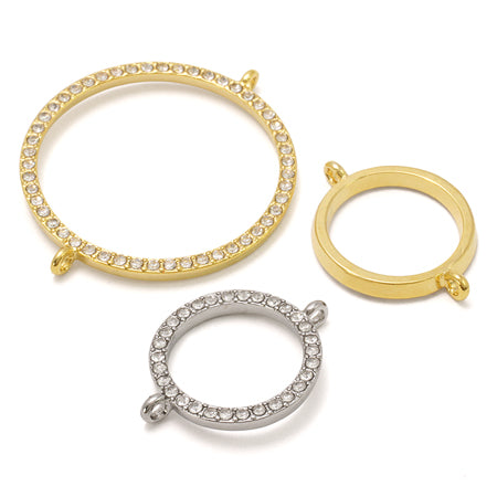 Joint parts pave round 2 rings crystal/RC