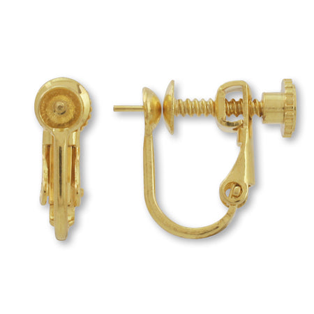 Earrings screw spring core gold