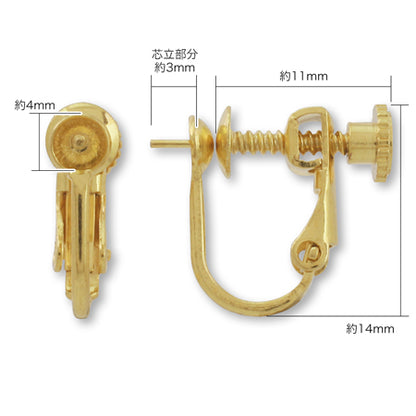 Earrings screw spring core gold