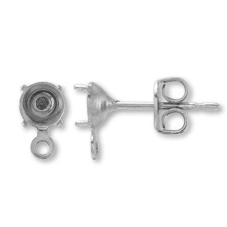 Earrings with stone ring 