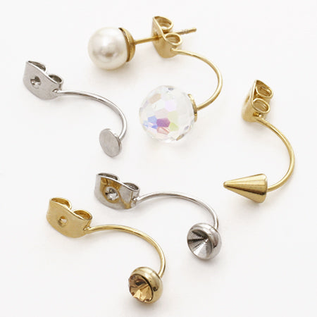 Earring catch round plate gold