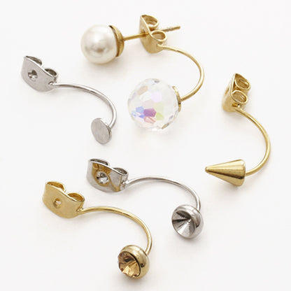 Earring catch round plate gold