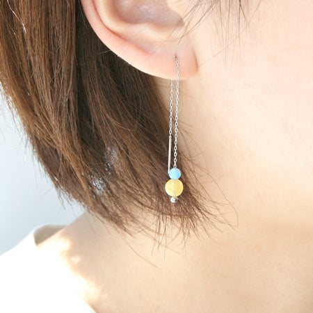 American earrings with gold