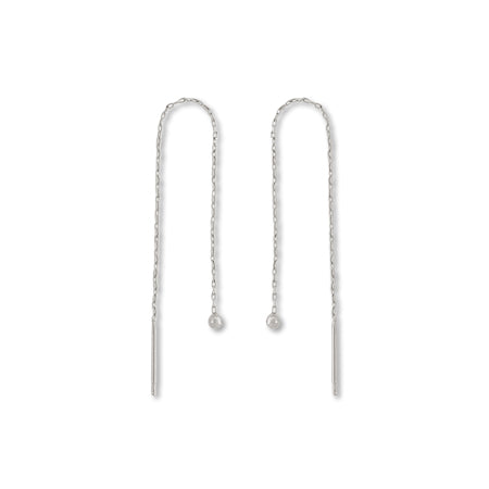 American earrings with beads rhodium color
