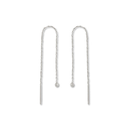 American earrings with beads rhodium color
