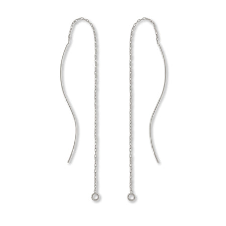 American earrings wave rhodium color