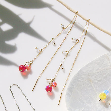 American earrings with ring rhodium color
