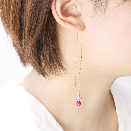 American earrings with ring rhodium color
