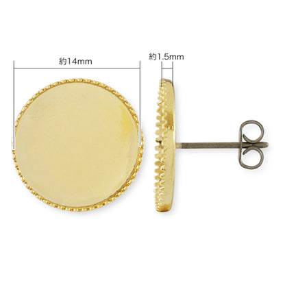 Earrings titanium meal plate rhodium color