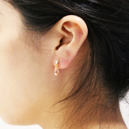 Non-piercing earrings with resin stone ring clear/RC