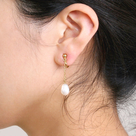 Earrings screw spring ring rhodium color