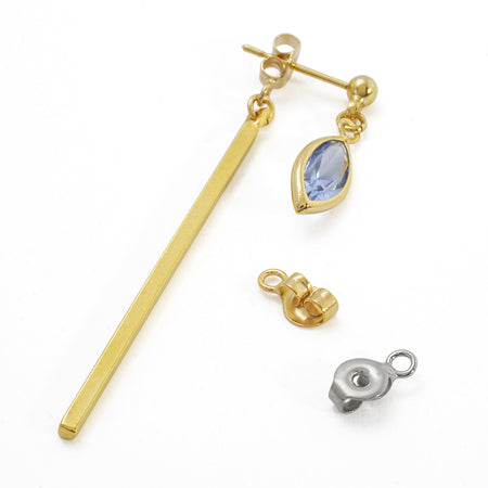 Earring catch with ring rhodium color