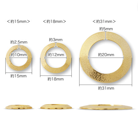 Metal parts curve circle gold
